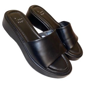 Black Platform Sandals Size 6